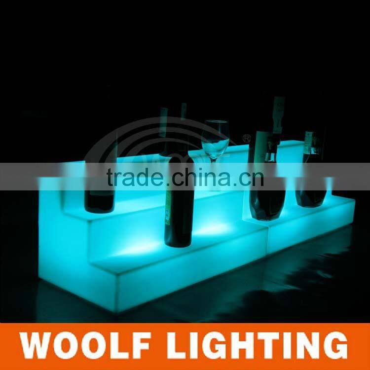 modern led glowing wine bottle display rack