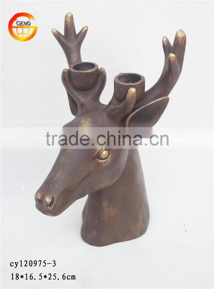 Hot selling resin deer head candle holder