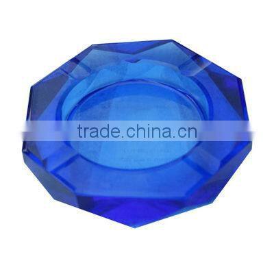 square blue crystal ashtray