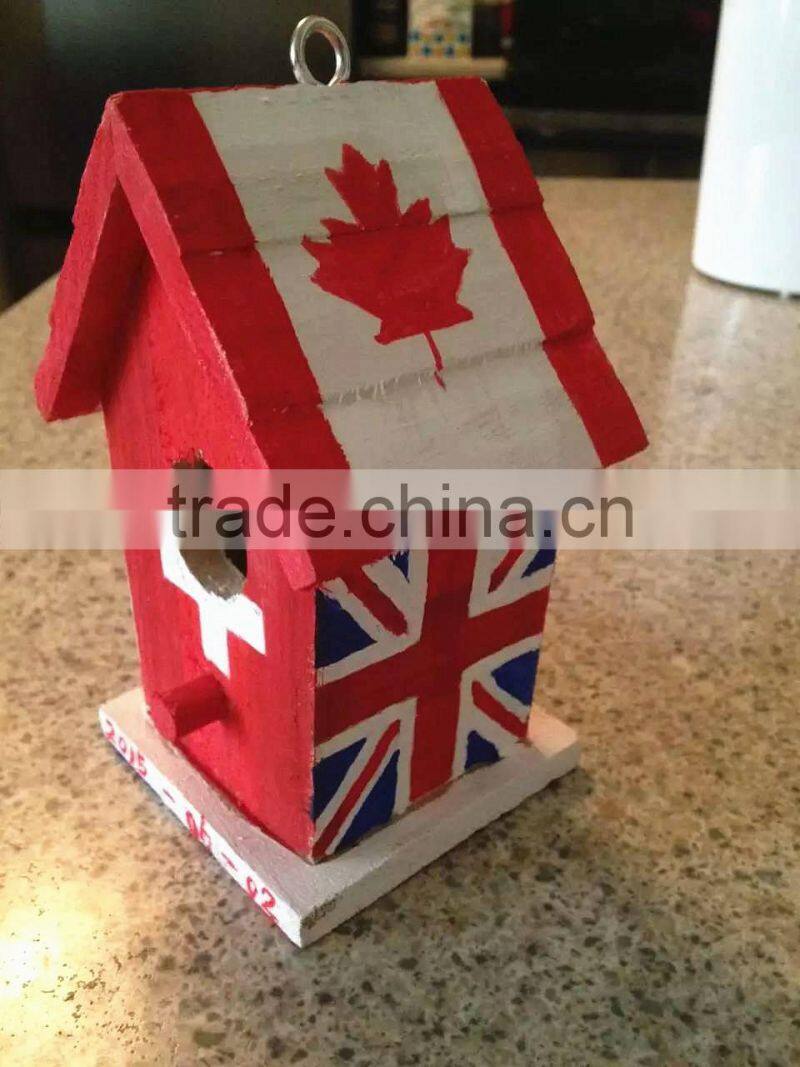 small handmade decorative wood craft bird house model wholesale