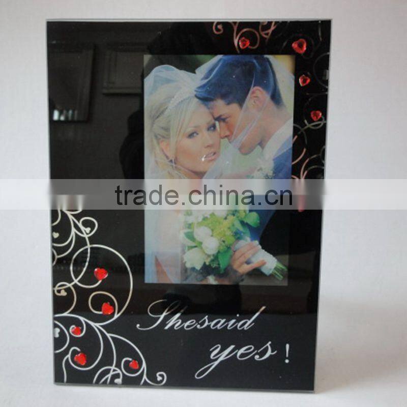 glass made love photo picture frame