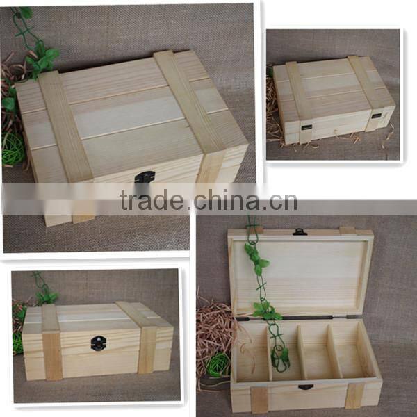 High quality natural unfinished luxury wooden gift craft box wholesale