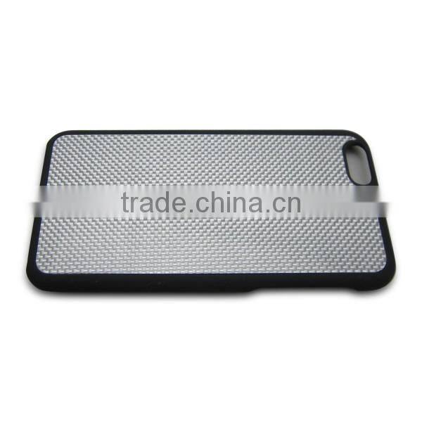 Paint PC bottom + silver carbon fiber protective cover for iPhone 6 carbon fiber case