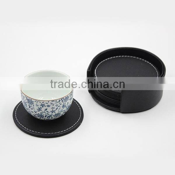 Cheap Promotion PU Leather Coaster,Heat Insulation Beer Pad