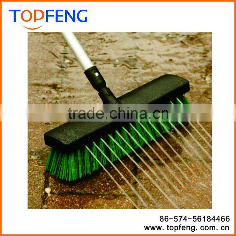 Garden Hose Adjustable Wash Brush With On/Off Bristle Brush