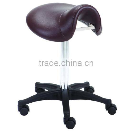Potable movable Ottoman stool chair saddle chair with wheels used salon furniture F-3329