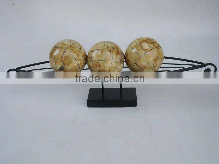 Stone Decorative Balls , hammered pattern Set of 3 sizes