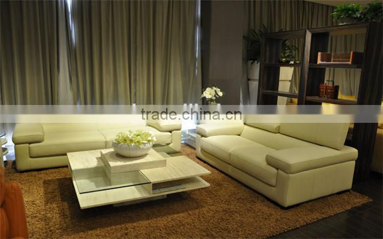 New Design Italiy Top Grade Leather Adjustable Headrest Sofa