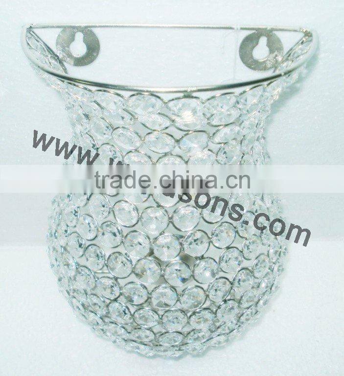 New design silver metal candle holder with crystal