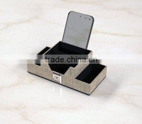 Eco-friendly Faux Leather Charging Organizer For Home/Office/Hotel