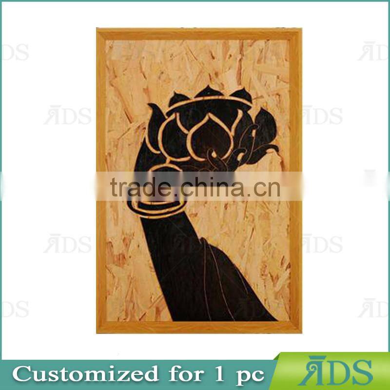 Framed Handmade veneer buddha decorative wall art