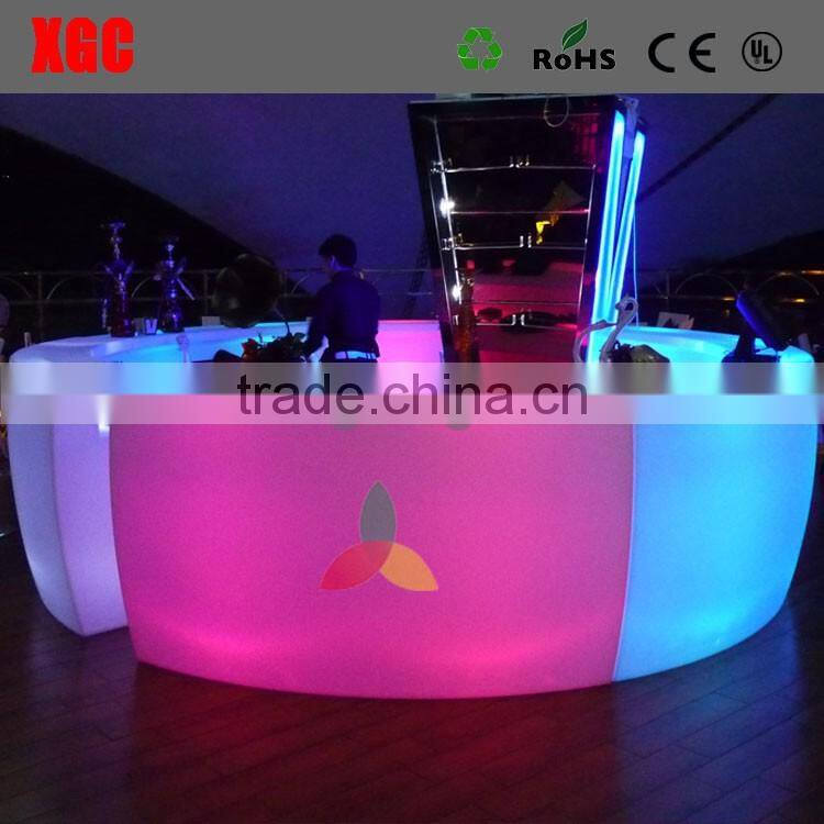 PE plastic white color led bar counter GF330