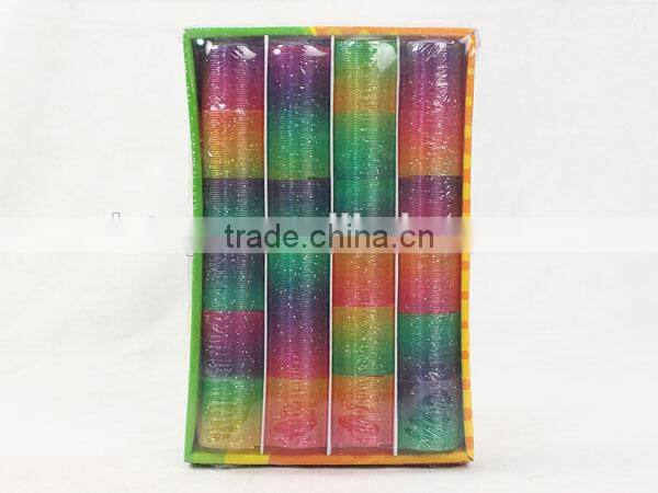 hot sale magic rainbow spring with glitter powder kids educational toys/ plastic rainbow circle