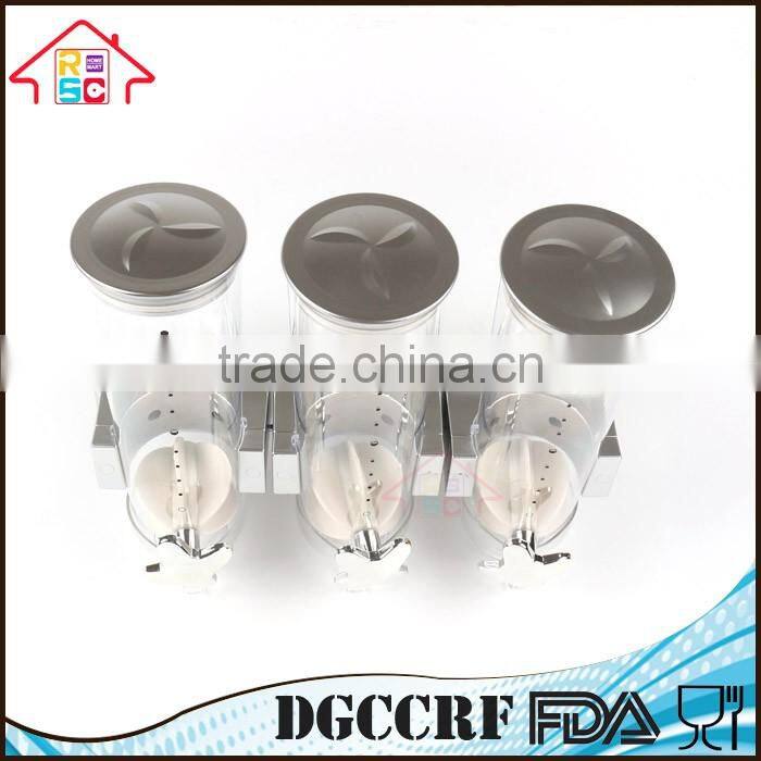 NBRSC Plastic Cheap Double/Triple Wall Mounted Home Breakfast Cereal Dispenser Bulk Food Storage Container for Sale