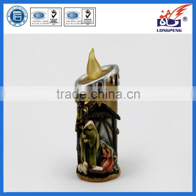Christmas Resin Catholic Statue Holy Family with Led Light