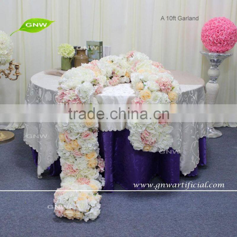 GNW FLW1606003 wedding silk rose flower and leaves wall backdrop decoration
