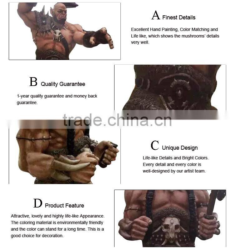 outdoor garden decoration fiberglass World of Warcraft life size movie statues