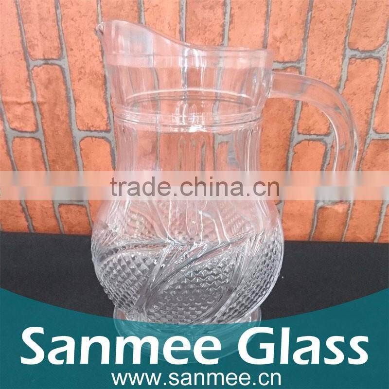 Delicate Design Glass Bottle With Handle Glass Water And Juice Bottle