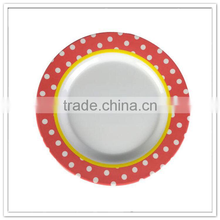 2015 Polka dot design cheap dining hot sale melamine plate