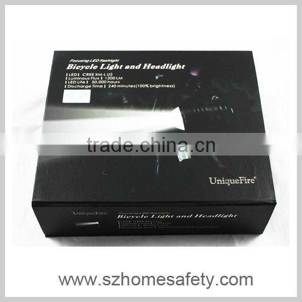 Unique Fire Rechargerable 1200 Lumens CREE XM-L U2 Waterproof LED Bicycle Head Lights (Fish Eye Len)