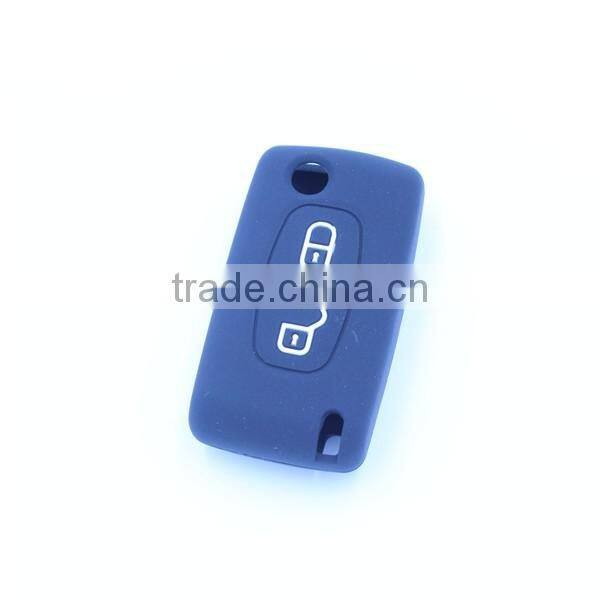 Silicone rubber remote key case, key cover for Citroen Peugeot ,307,308(2 buttons)