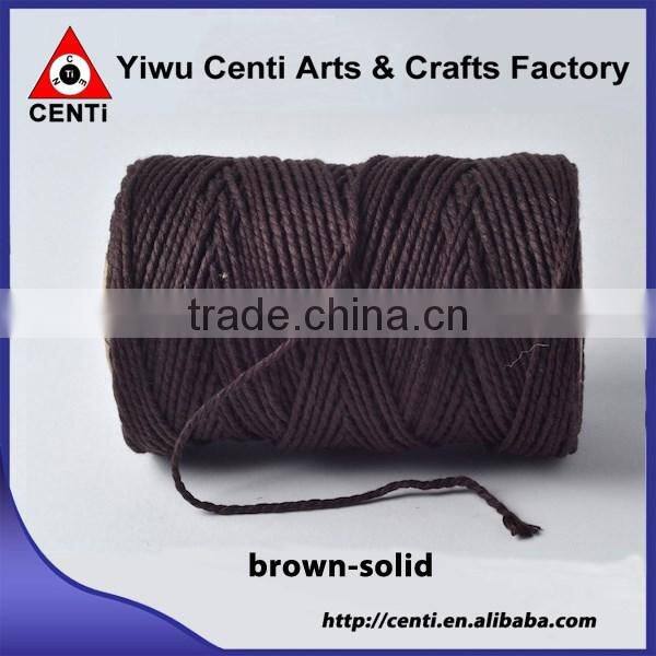 Hot sale black solid cotton packing gift twine bakers twine