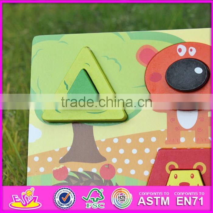 2017 New product baby 3D diy wooden puzzle board W14D024