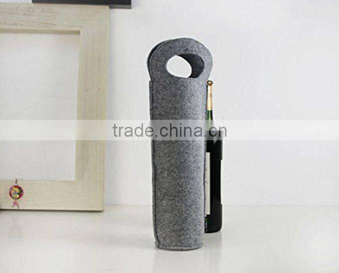High Quality Felt Wine Tote One Pocket Wine Bag Household Storage Wine Bottle Carrier Gift - Light Gray (TM-FT016)
