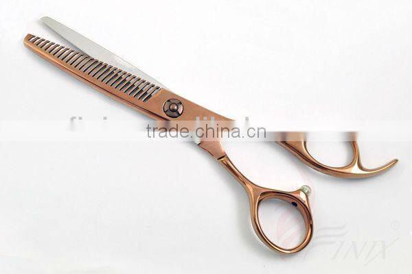 Rose Golden Titanium Professional Hairdressing Thinning Scissors