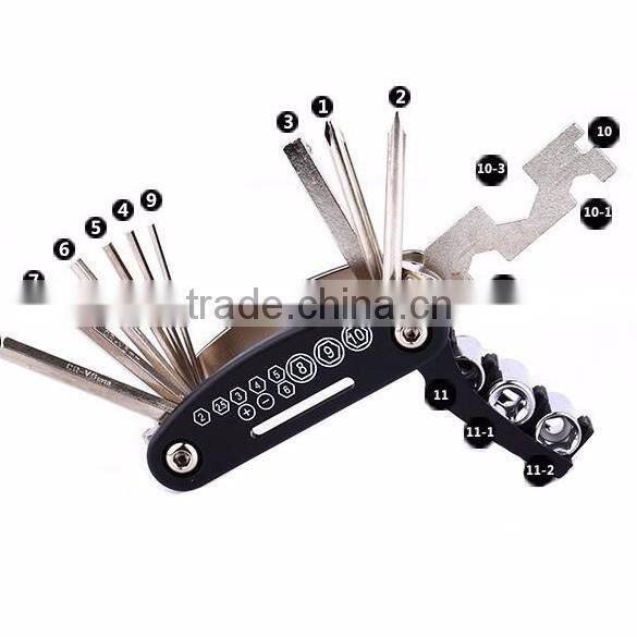 15 in 1 Bicycle Bike Multi Repair Tools Sets Spoke Wrench Screwdriver Kit