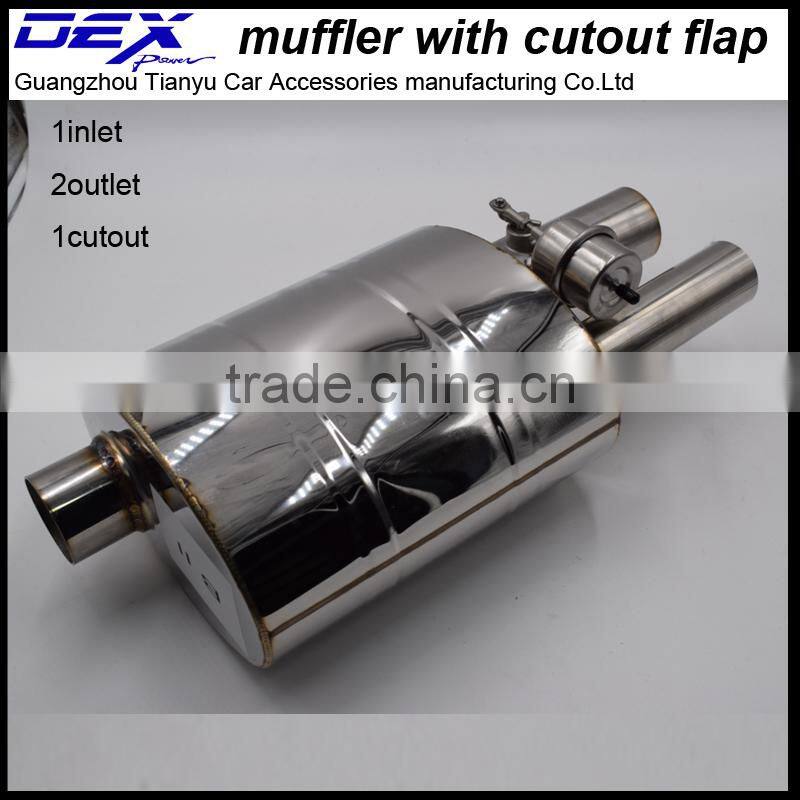 performance muffler with exhaust cutout kit in exhaust system