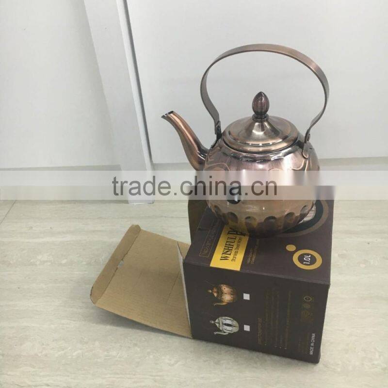 1.5L stainless steel copper kettles sale hot water custom tea kettles