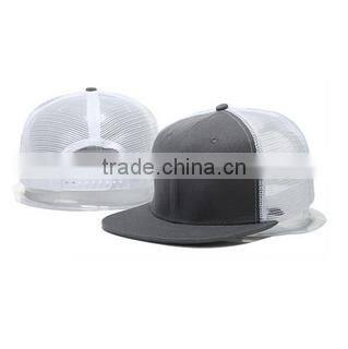2017 Custom Trucker Snapback Cap Embroidery Flat Brim Snapback Mesh Hat 6 Panel Cap