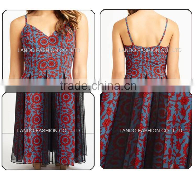 Pakistani lawn pleated flower print maxi chiffon dress for women 2016