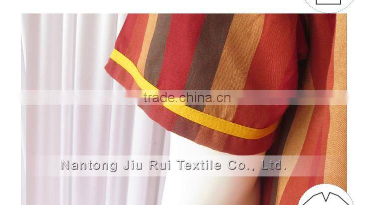 Orange/Red Stripe Sweat Steaming Clothes Elastic Waist Clothes Couples Pajamas Short Sleeve Top+Pants Pajamas for Sauna