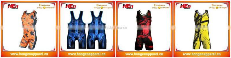 Hongen apparel Top selling products in alibaba mens dry fit wrestling singlet printing customised