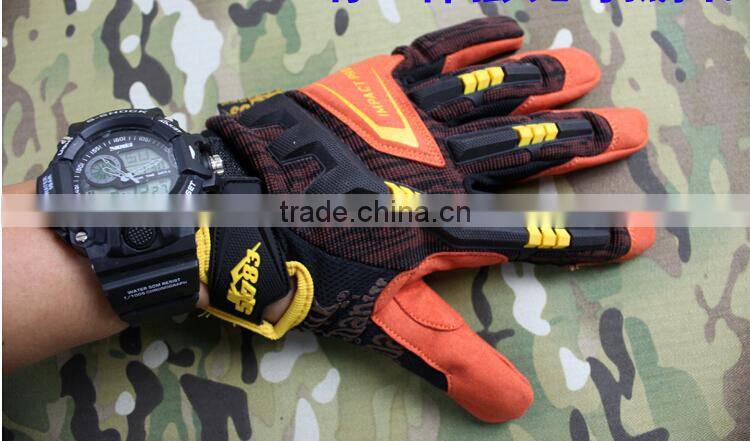 custom fashion orange antislip abrasion proof cycling gloves