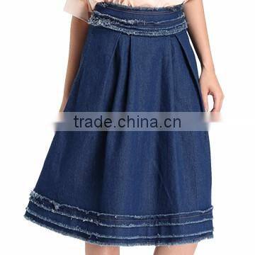 Latest Fashion Vintage Denim Pattern Lady Short Jean Skirt Design Picture