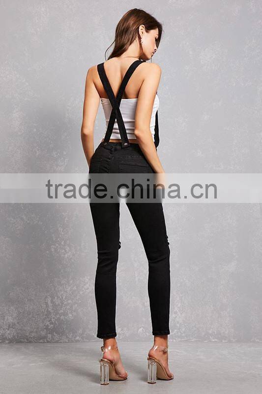 Fashion Distressed Denim overalls for women