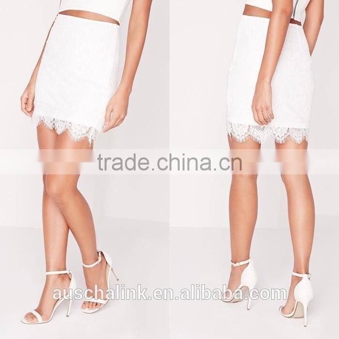 cheap price white lace bodycon sexy girls mini skirt