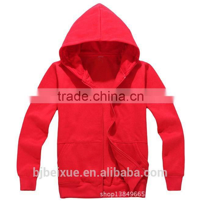 In-stock zipper-up warm elastic knitting pattern hoodie