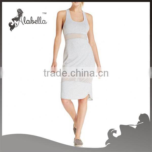 Modest sexy t-shirt v back women dress, blank dress