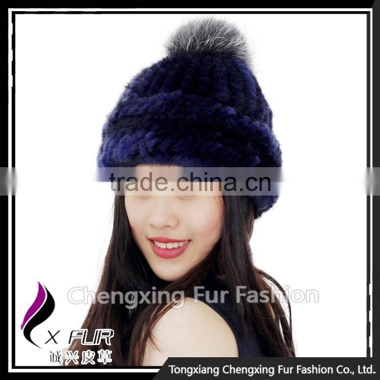 CX-C-239 2016 New Mink Fur Women Russian Style Winter Fur Hat With Pom Pom