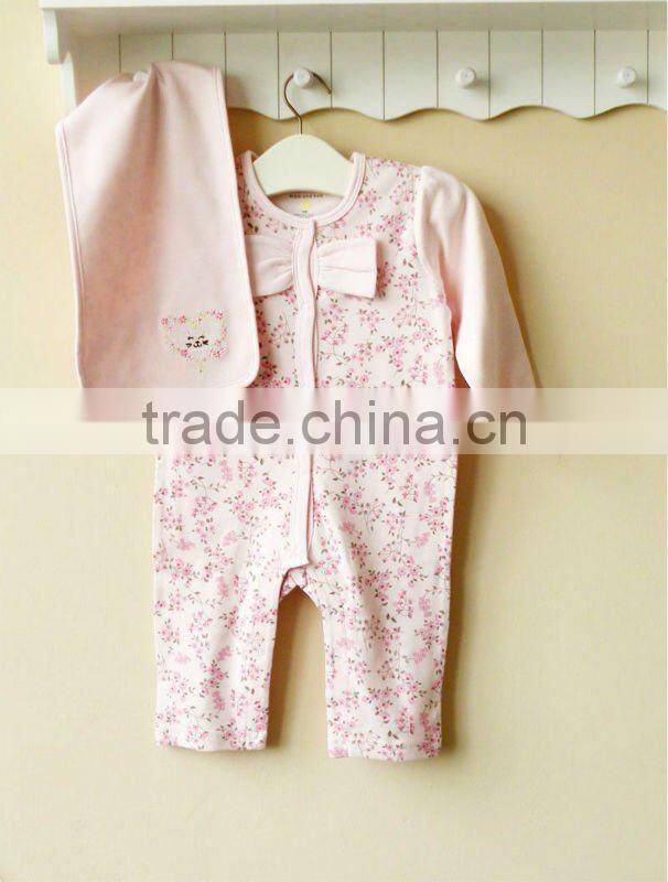 MOM AND BAB 100%cotton embroidery baby romper baby clothes set