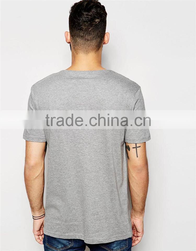 Mens cut and sew t-shirt blank grey custom t-shirt