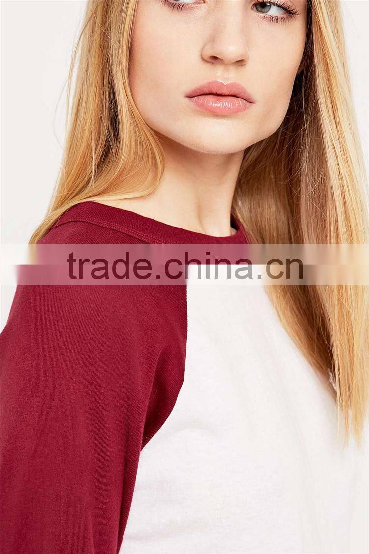 Thin long sleeve t-shirt baseball t-shirt 3/4 sleeve raglan t-shirt