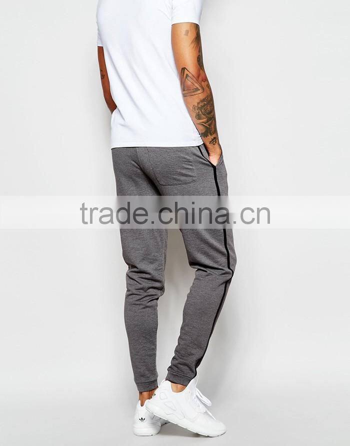 Mens skinny jogger pants men with stripe in gray wholesale