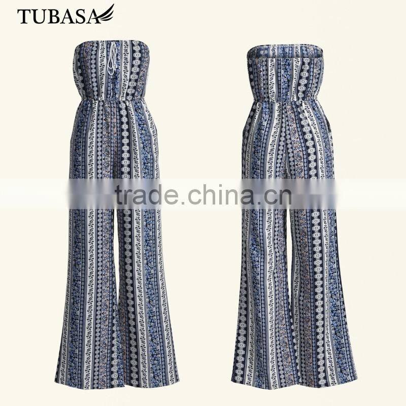 Vintage print women one-piece jumpsuit 2016