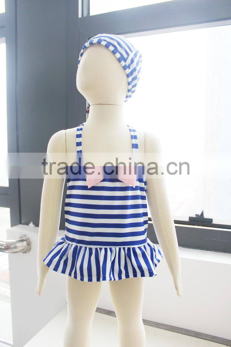Baby Girl Bikini Stripes Swimsuit 3 Pieces Set Summer Seaside Baby Clothes