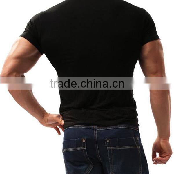 2016 hot 95 cotton 5 spandex muscle mens tight fit t shirt